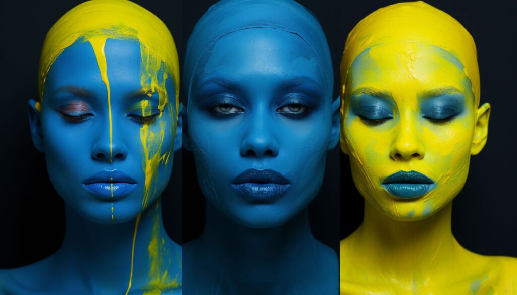 Indian yellow, woad blue, YinMin blue and cyberstroke