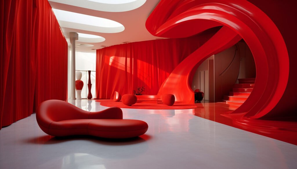 Red color used in various industry